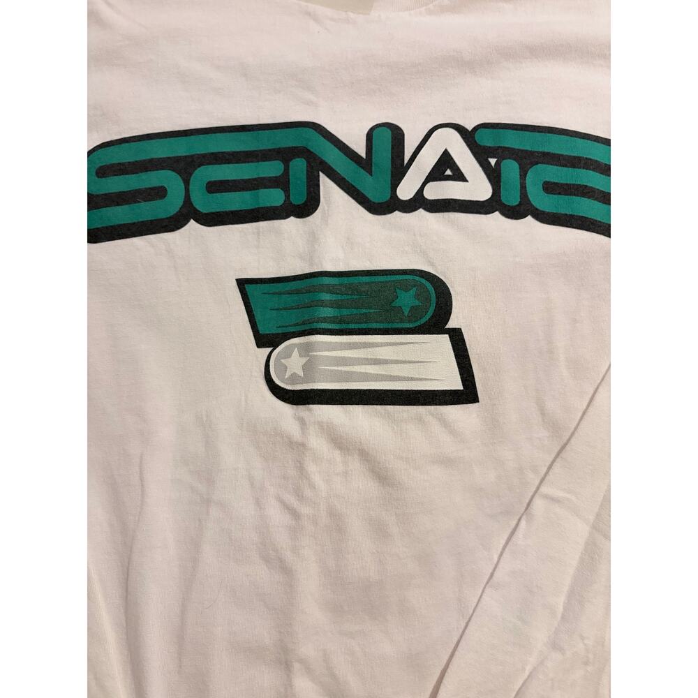 Vintage Senate Long Sleeve Graphic T-Shirt Men’s XLarge White Green Y2K Skate - Picture 3 of 9